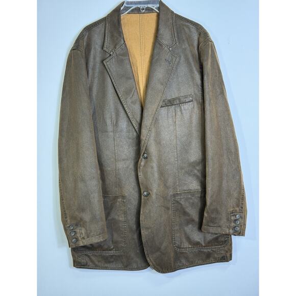 The Territory Ahead Men’s 44R Brown Vintage Style Waxed Canvas Blazer Barn Coat - Picture 6 of 10